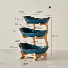 Fruteira de Mesa Decorativa com 2 ou 3 Andares em Bambu e ABS