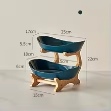 Fruteira de Mesa Decorativa com 2 ou 3 Andares em Bambu e ABS