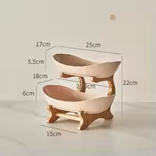 Fruteira de Mesa Decorativa com 2 ou 3 Andares em Bambu e ABS