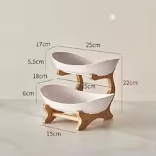 Fruteira de Mesa Decorativa com 2 ou 3 Andares em Bambu e ABS